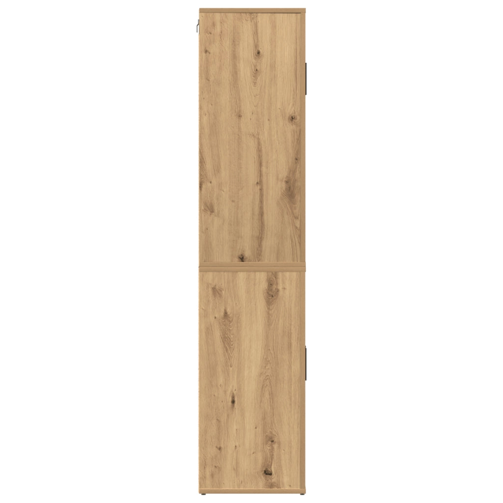 Highboard in rovere artigianale 80x33x150 cm in legno ingegnerizzato