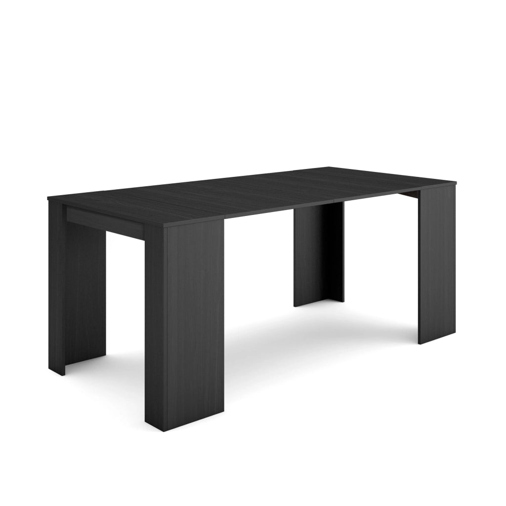 Consolle allungabile, 180x90x77cm, Per 8 persone, Tavolo da pranzo, Nero RF2627