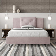 Letto imbottito Piazza e mezzo 130x210 cm Appia - Con rete,Glicine,Microfibra