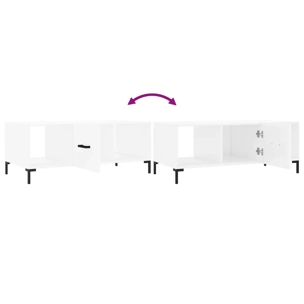 Tavolino da Salotto Bianco 102x50x40 cm in Legno Multistrato 829300