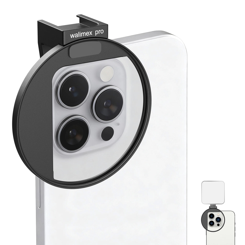 Portafiltro per smartphone, supporta filtri fotografici diffusione ND polarizzatore da 67 mm, attacco cold shoe per LED e microfono, accessorio per fotografia con cellulare