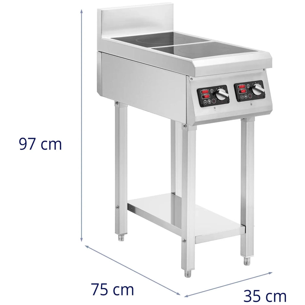 Piano cottura a induzione su gambe 2 x 20 cm 10 livelli di potenza timer acciaio inox 14_0008805