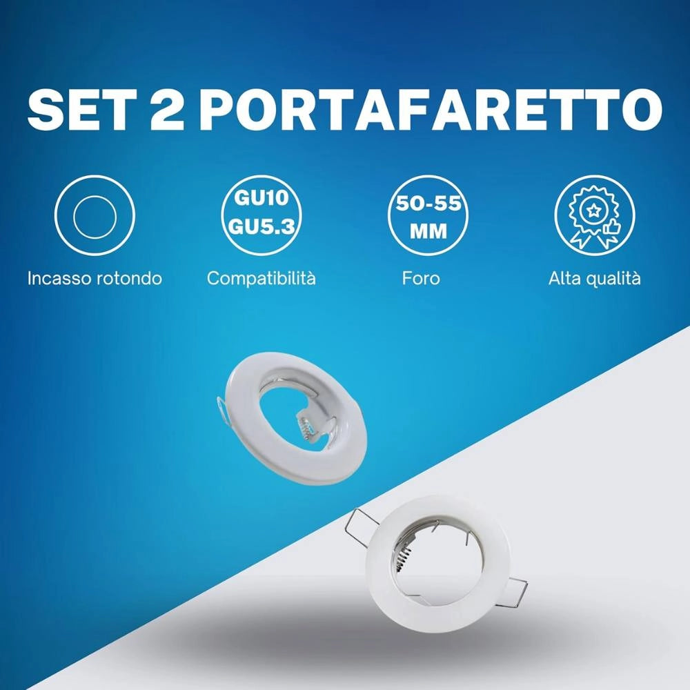 optonica 5070 supporto fisso da incasso in alluminio gu5.3 confezione da 2 pezzi
