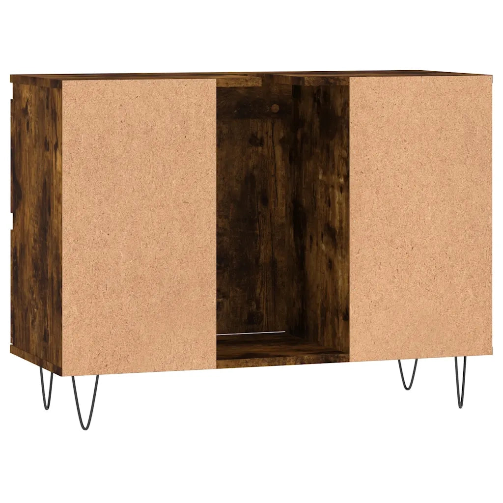 Armadietto Bagno | Armadio da bagno Rovere Fumo 80x33x60 cm in Legno Multistrato