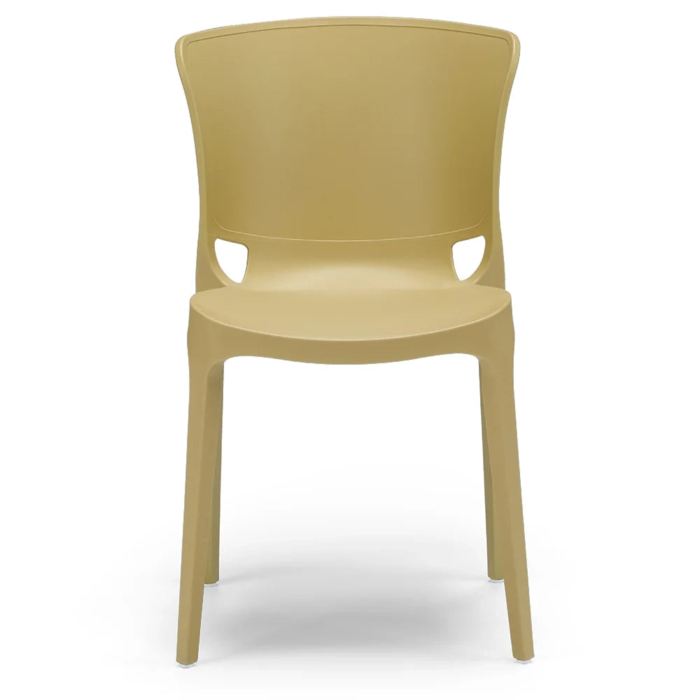 Set 4 sedie in polipropilene JUMBO, 100% MADE IN ITALY, impilabile, resistente ai raggi UV, design moderno, ideale per sala da pranzo, cucina, sala d’attesa, bar, ristoranti o giardino, colore Senape