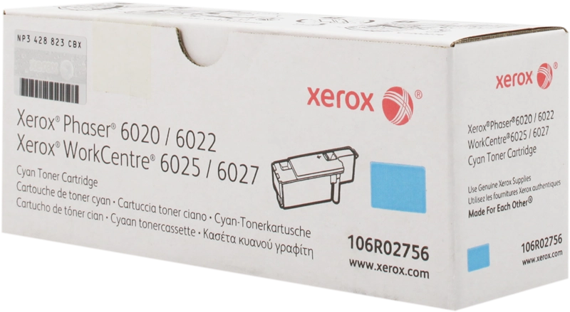 Xerox Cartuccia toner Ciano a Capacità standard da 1000 Pagine per Phaser® 6020/6022, WorkCentre® 6025/6027 (106R02756)