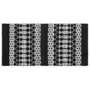 Tappeto tappetino Nero con Rettangolo Bianco 80 x 150 cm Moderno Contemporaneo Telato a mano in pelle di cotone fatto a mano