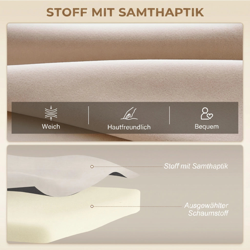 Divano letto 2 posti in velluto ¨C zephmum ¨C Naturale Beige Nero