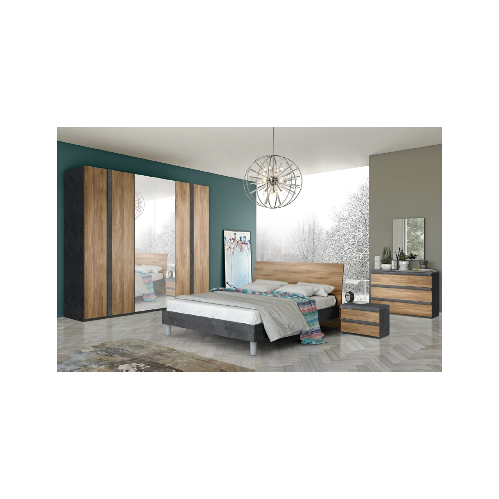 Camera da letto noce dark e antracite Borghese