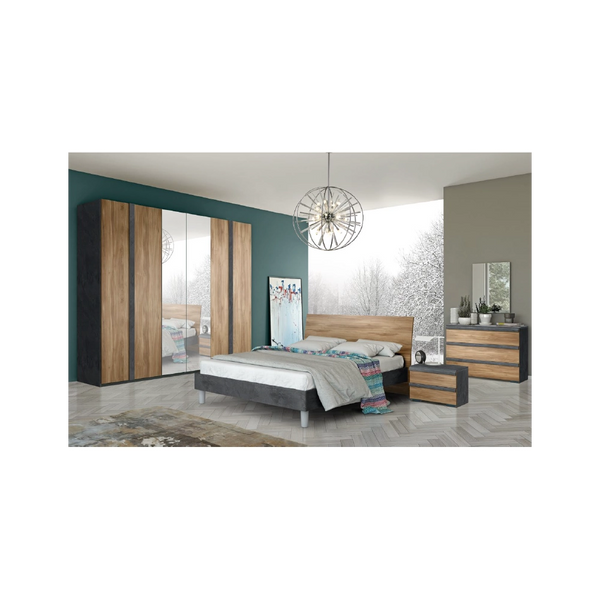 Camera da letto noce dark e antracite Borghese