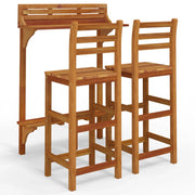 Set da Bar per Balcone 3 pz | Set Salotto da Giardino in Legno Massello di Acacia
