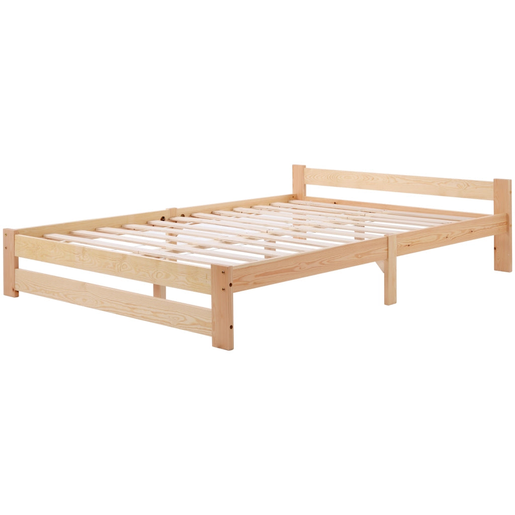 Letto in Legno Massello con Testiera e Doghe ¨C MINIMAL ¨C 140x200 cm