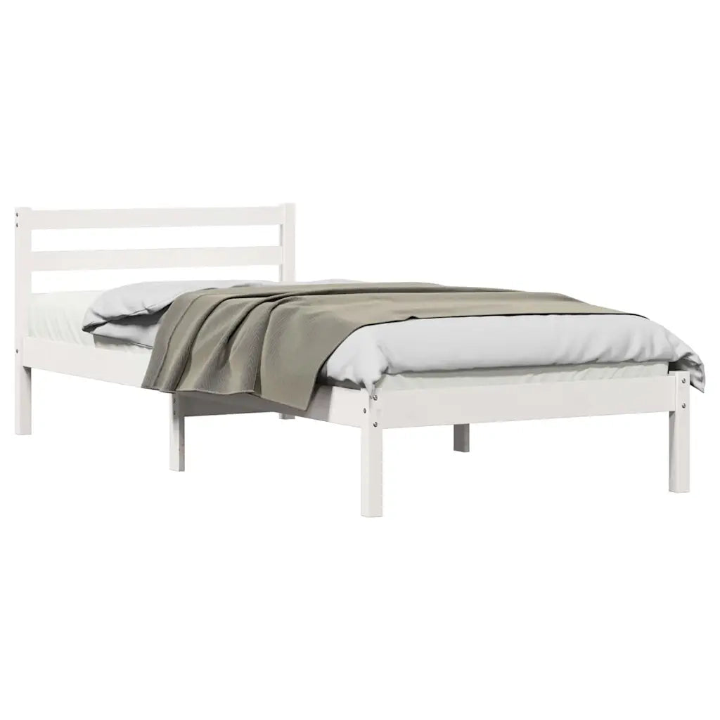 Letto singolo | Letto per adulti | Struttura del letto con testiera Bianco 215,5 x 85,5 x 69,5 cm