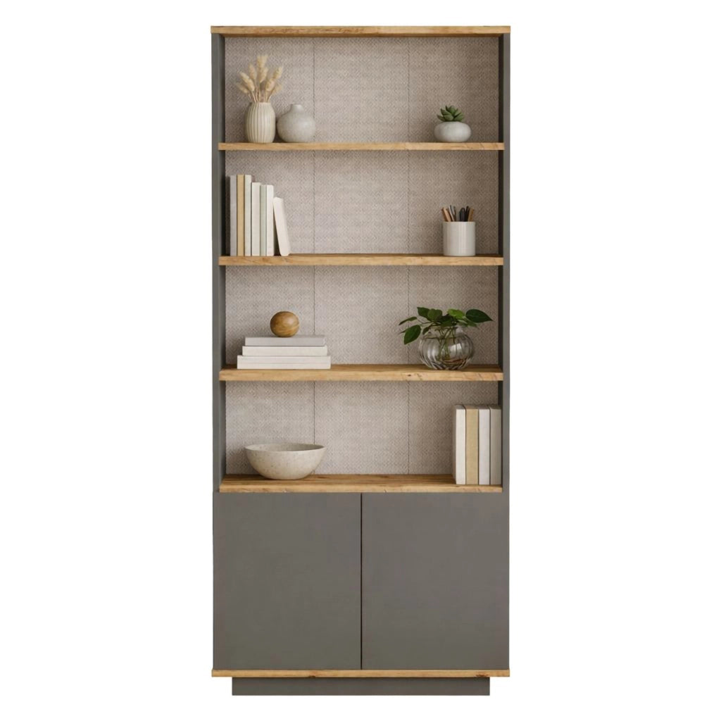 Biblioteca Dego, Libreria 3 Ripiani, 75x27x168h cm Nero Antracite