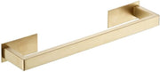 Sostegno asciugamano 38,5 cm, adesivo auto, sostegno asciugamano in acciaio inossidabile con maniglia singola, design quadrato, finitura sbucciata oro, BA15601BG-40