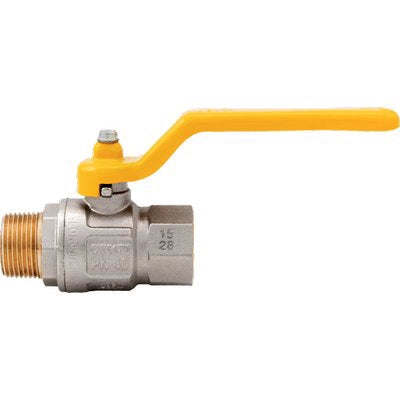 VALVOLA SFERA GAS + LEVA MF LONDON 067 ITAP - OTTONE NICHELATO 1/2MF- 2 pezzi