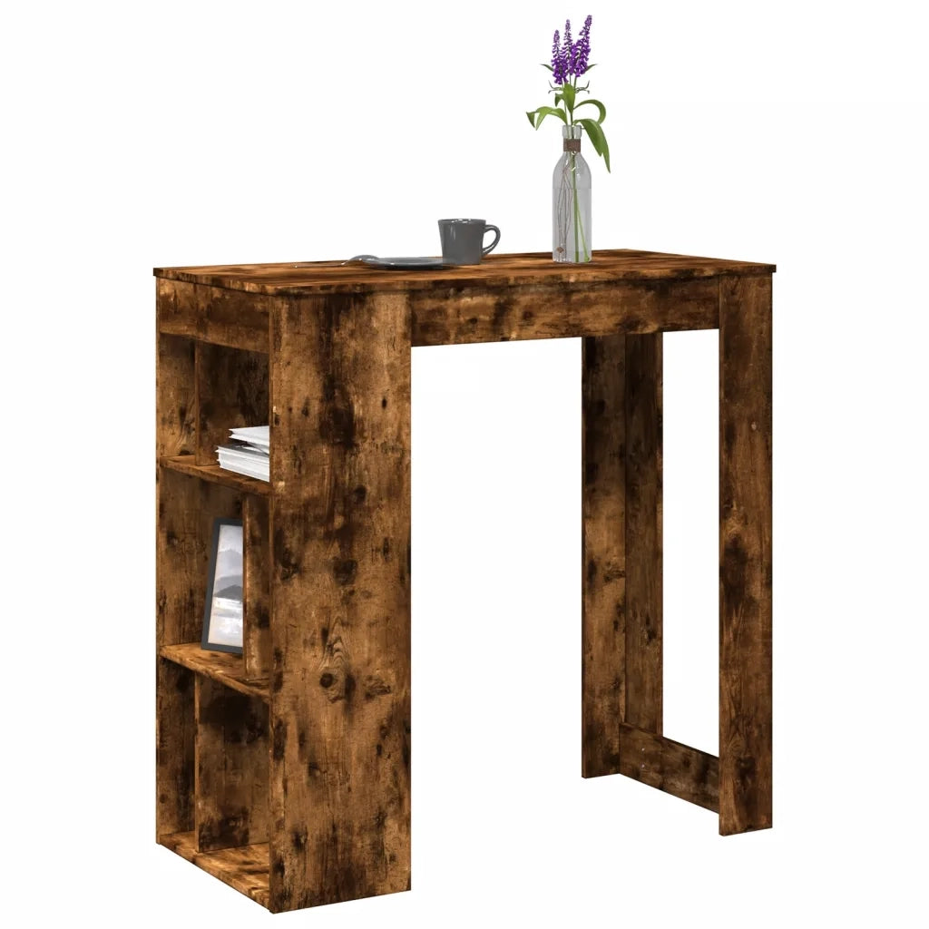 Tavolo Bar con Rastrelliera Rovere 102x50x103,5 cm Multistrato 854359