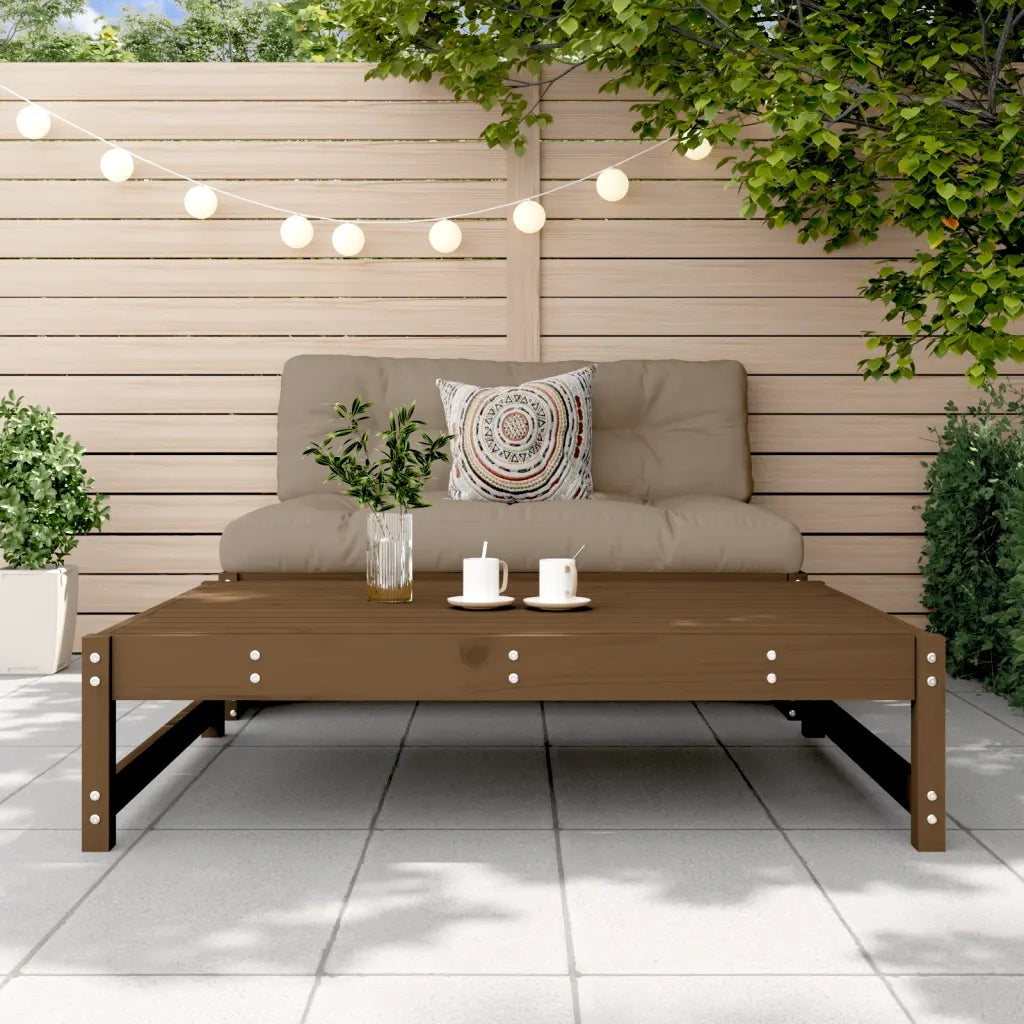 Poggiapiedi Giardino Marrone Ambra 120x80cm Legno Massello Pino 825712