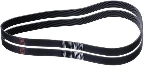 Set di 2 cinture a V poli, 10 righe, 102 cm di lunghezza, 10 cm di larghezza, 0,35 cm di altezza - gomma EPDM - cinture micro-V a multi-wig