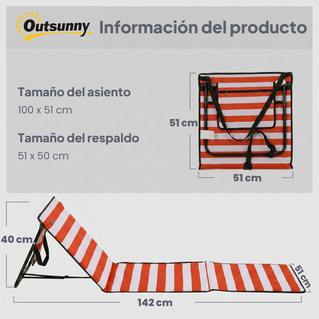 Set 2 Sedie Pieghevoli da Esterno con Schienale ¨C zephmum ¨C Rosso Bianco 142x51x40 cm
