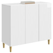Credenza | Madia | Buffet da pranzo | Armadio da pranzo Bianco Lucido 89 x 34,5 x 80 cm Legno ingegnerizzato