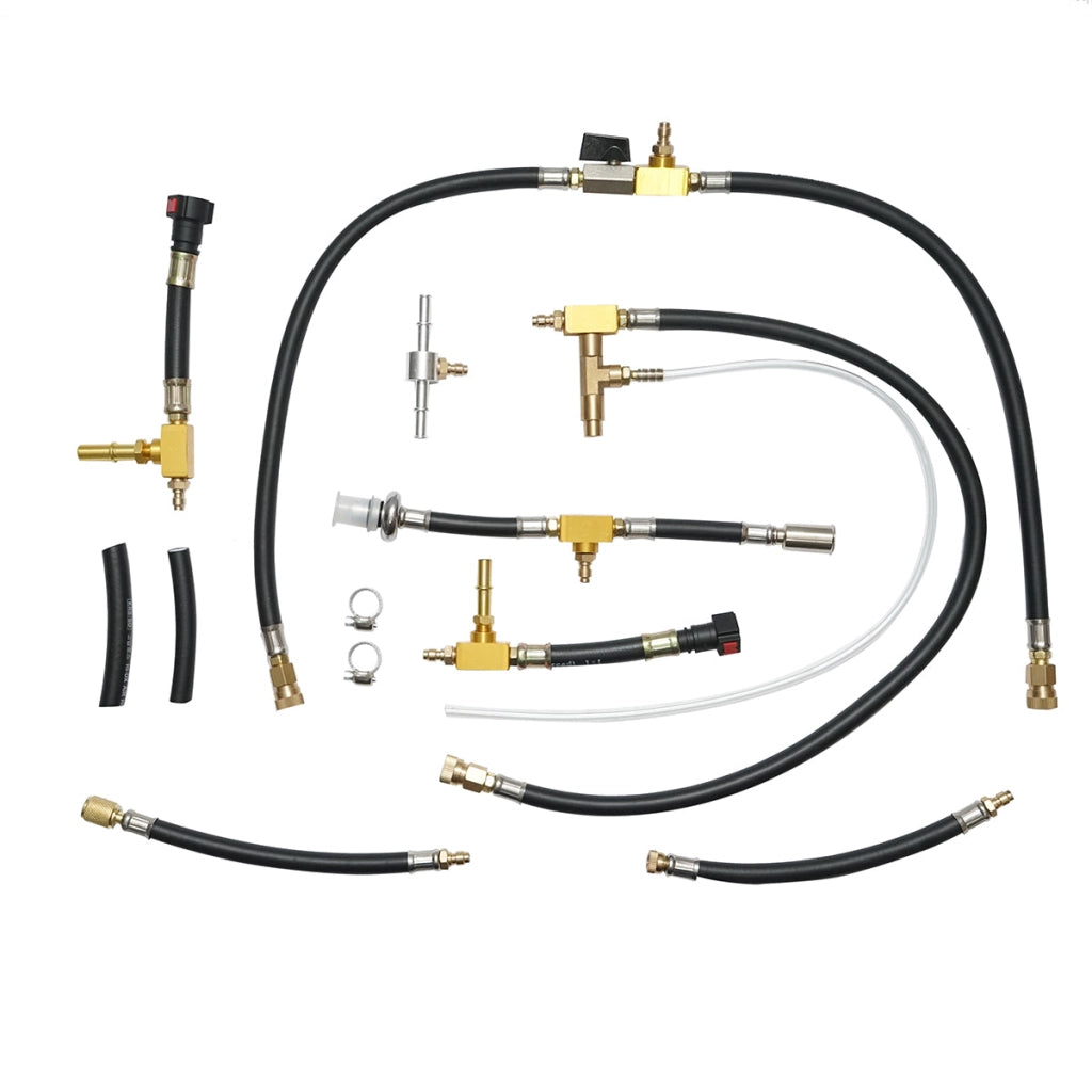Kit di prova della pressione del sistema di iniezione del carburante con 2 manometri, adattatori universali Breckner Germany