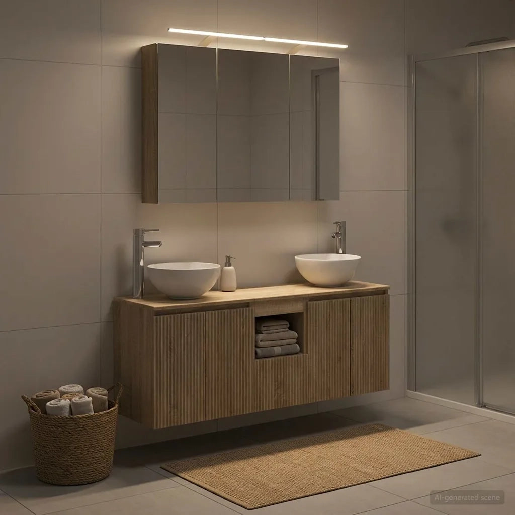 Set di Armadi da Bagno 4 pcs Rovere Sonoma 100 x 14,5 x 70 cm 3406337
