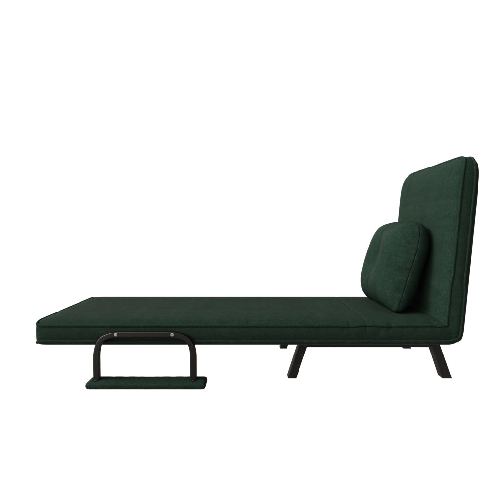 Poltrona letto reclinabile 185x60 cm a 5 posizioni in chenille verde