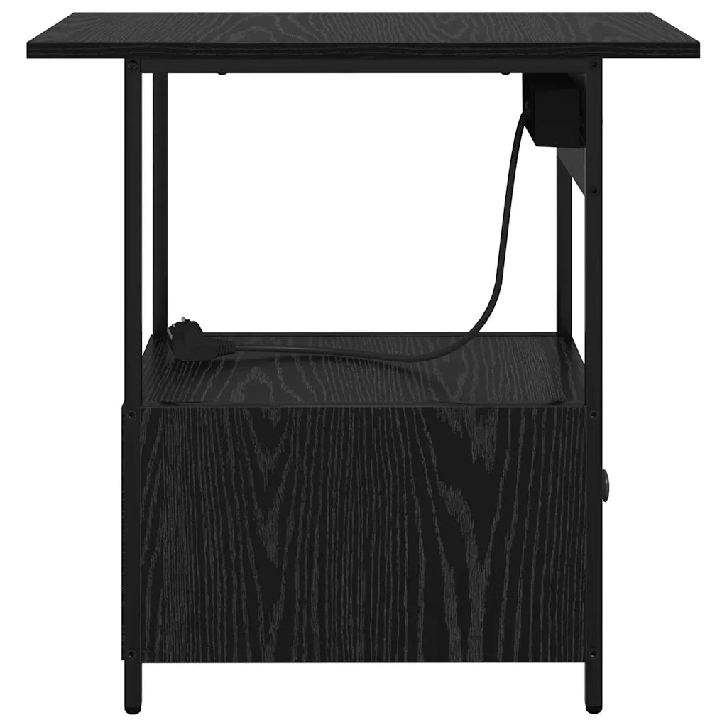 Armadio da Notte Rovere Nero 60 x 30 x 61 cm Legno multistrato 859595
