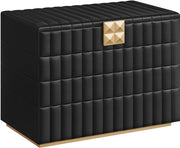 Collezione per la casa ANAH - Scatola di decorazione pieghevole con specchio, 4 pannelli, rivestimento PU imbottito, contenitori per gioielli, 17 x 28 x 20,5 cm, idea regalo, nero inchiostro JBC181B01