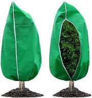 Vorstwerende potplantenzak, 2 pezzi protezione invernale per piante, 80 x 120 cm protezione invernale zaino per piante, riutilizzabile con cerniera e cordino per piccole piante (verde)