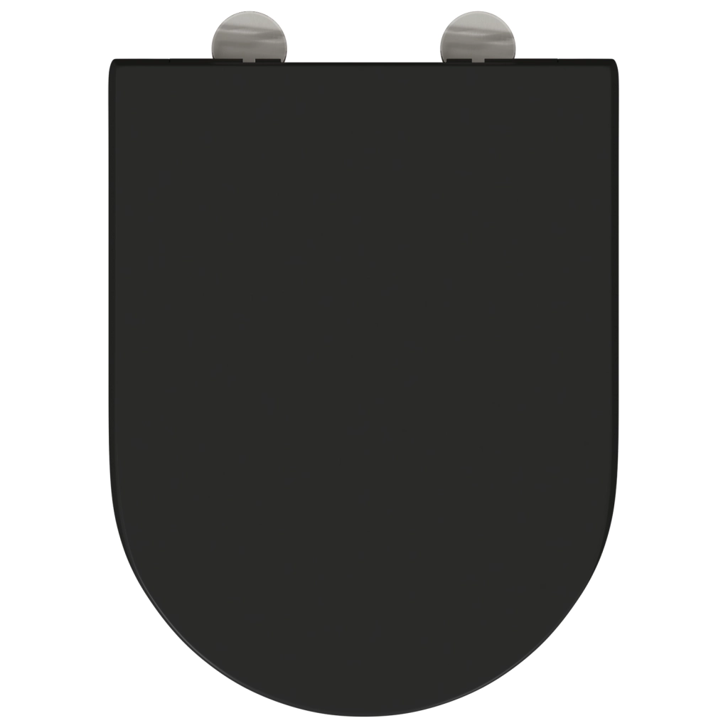 Sedile WC con Rilascio Rapido e Chiusura Morbida Duroplast Nero di