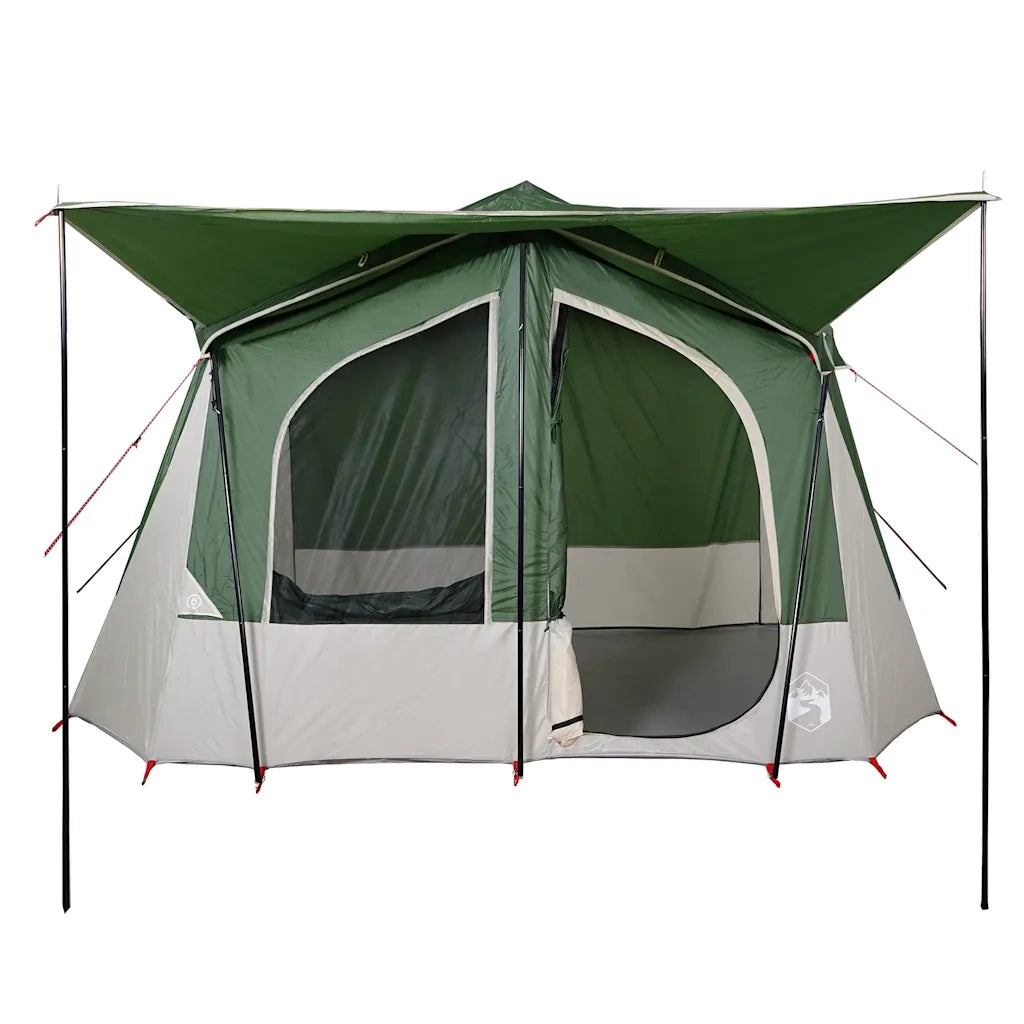 Tenda da Campeggio a Cabina per 5 Persone Verde Impermeabile