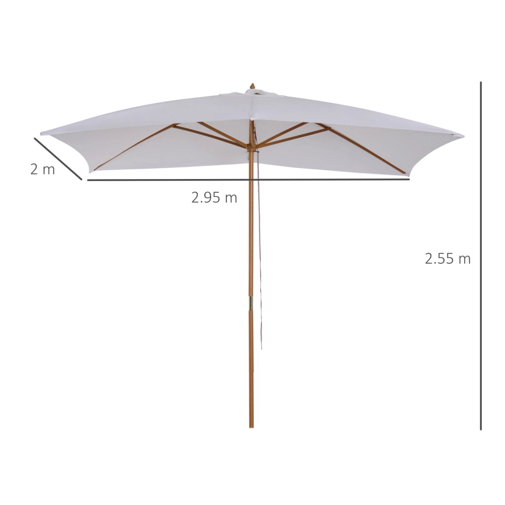 Ombrellone da Giardino con Copertura Rimovibile 2x3m in Legno Laccato Bianco