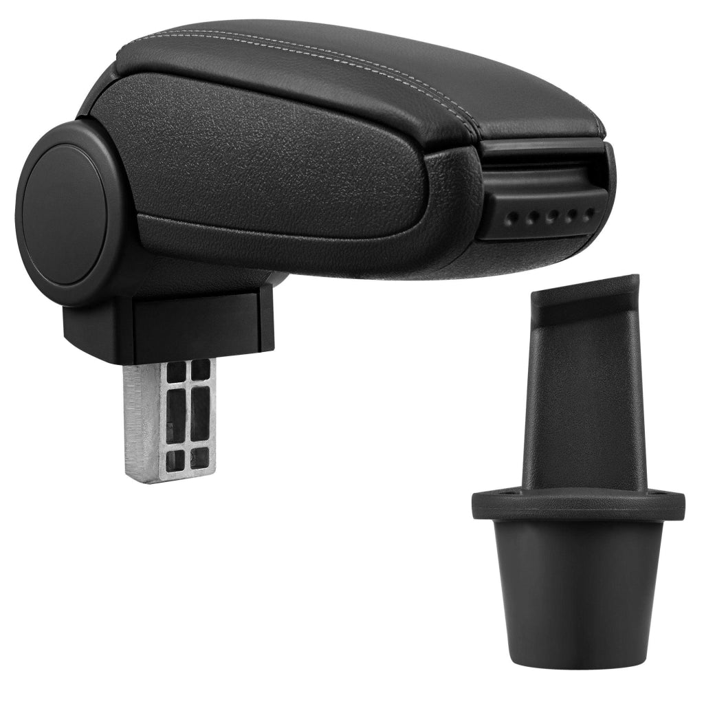 Bracciolo centrale per Dacia Duster con scomparto imbottito in similpelle nera con cuciture nere 03_0000419