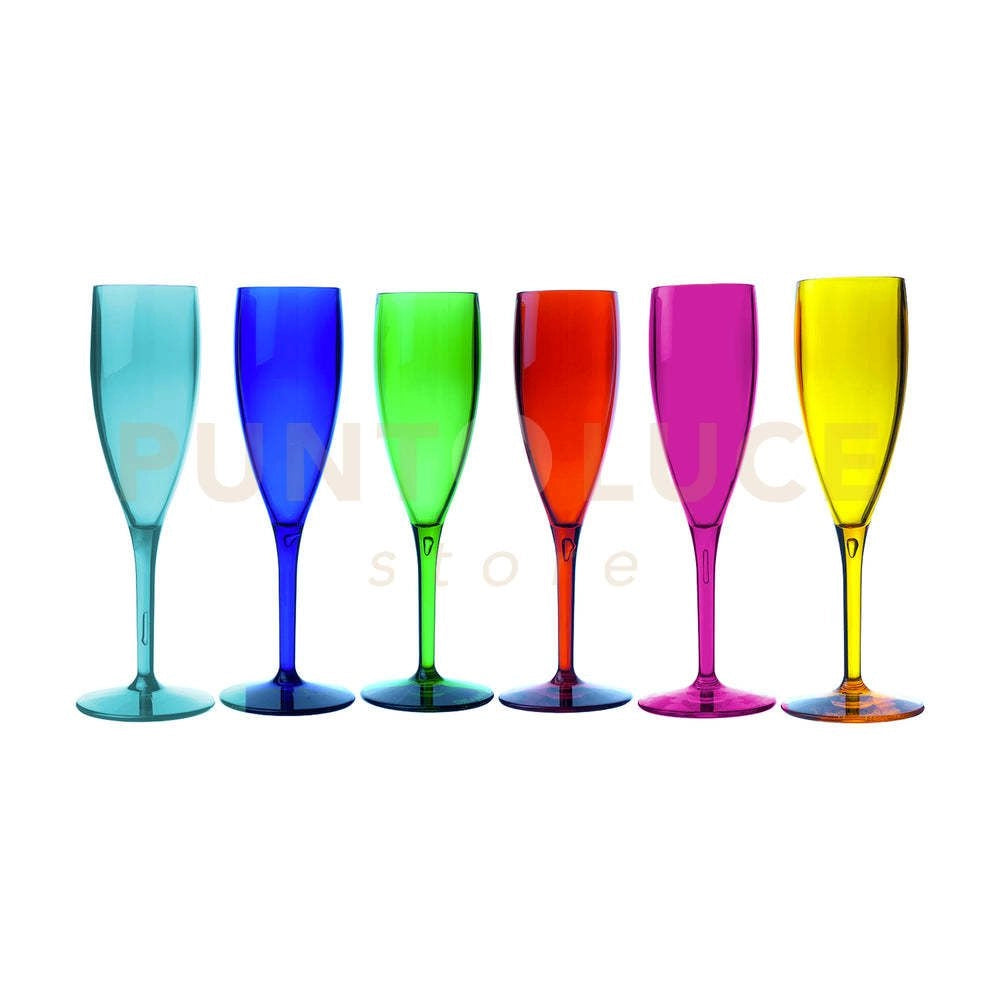 TUMBLER BICCHIERI FLUTE SET 6 PEZZI MULTICOLOR