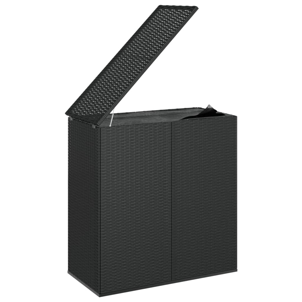 Contenitore per cuscini contenitore da giardino in resina intrecciata 100 x 49 x 103,5 cm nero 02_0013156
