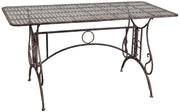 Biscottini Tavolo in ferro battuto smontabile finitura ruggine anticata 150x80x77 cm