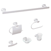 Set di 6 accessori per il bagno in alluminio argento con bicchiere e portasapone inclusi Accessori per il bagno in stile moderno
