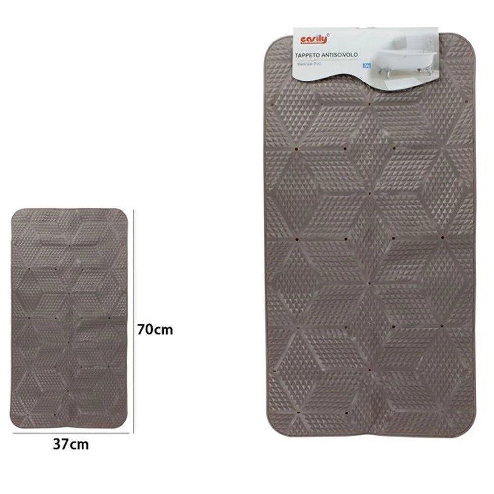 Trade Shop - Tappeto In Pvc Antiscivolo Per Vasca Bagno Doccia 70x37cm Effetto Geometrico 59620 -