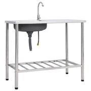 Lavello da campeggio lavabo singolo con rubinetto acciaio inox 02_0002439