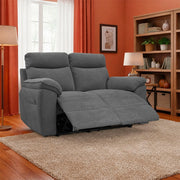 Divano 2 posti recliner elettrico tessuto grigio Boston 160x100x102H