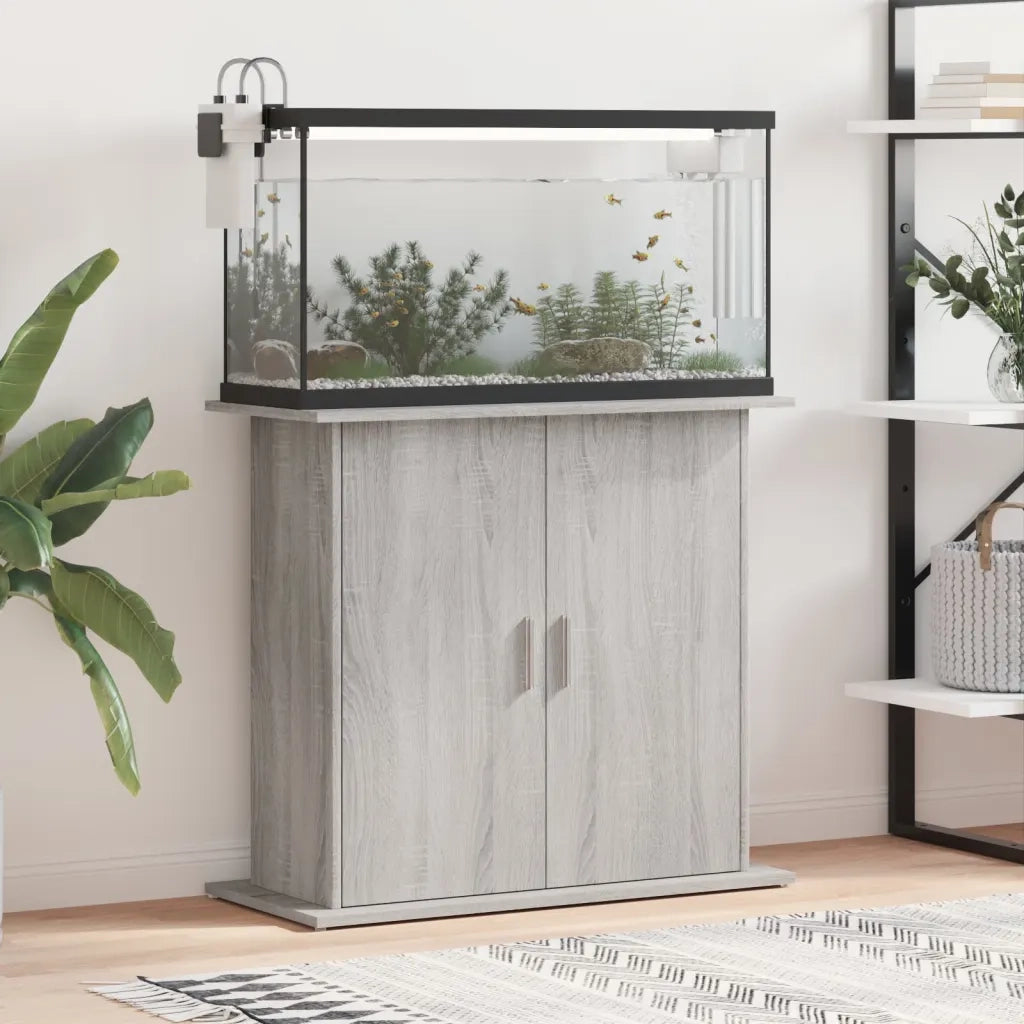 Supporto Acquario 81x36x73cm in Legno Multistrato Grigio Sonoma CFW8025845