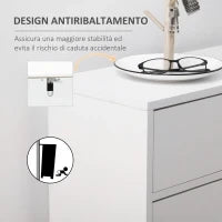 Mobile Scarpiera Moderno per 12 Paia di Scarpe con 2 Ante a Ribalta e Cassetto, 76x26x110 cm, Bianco