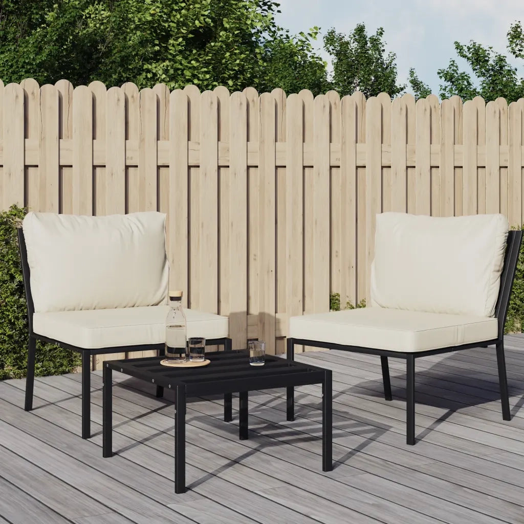 Sedia da patio-Sedie da Giardino con Cuscini Sabbia 2pz 60x74x79 cm Acciaio