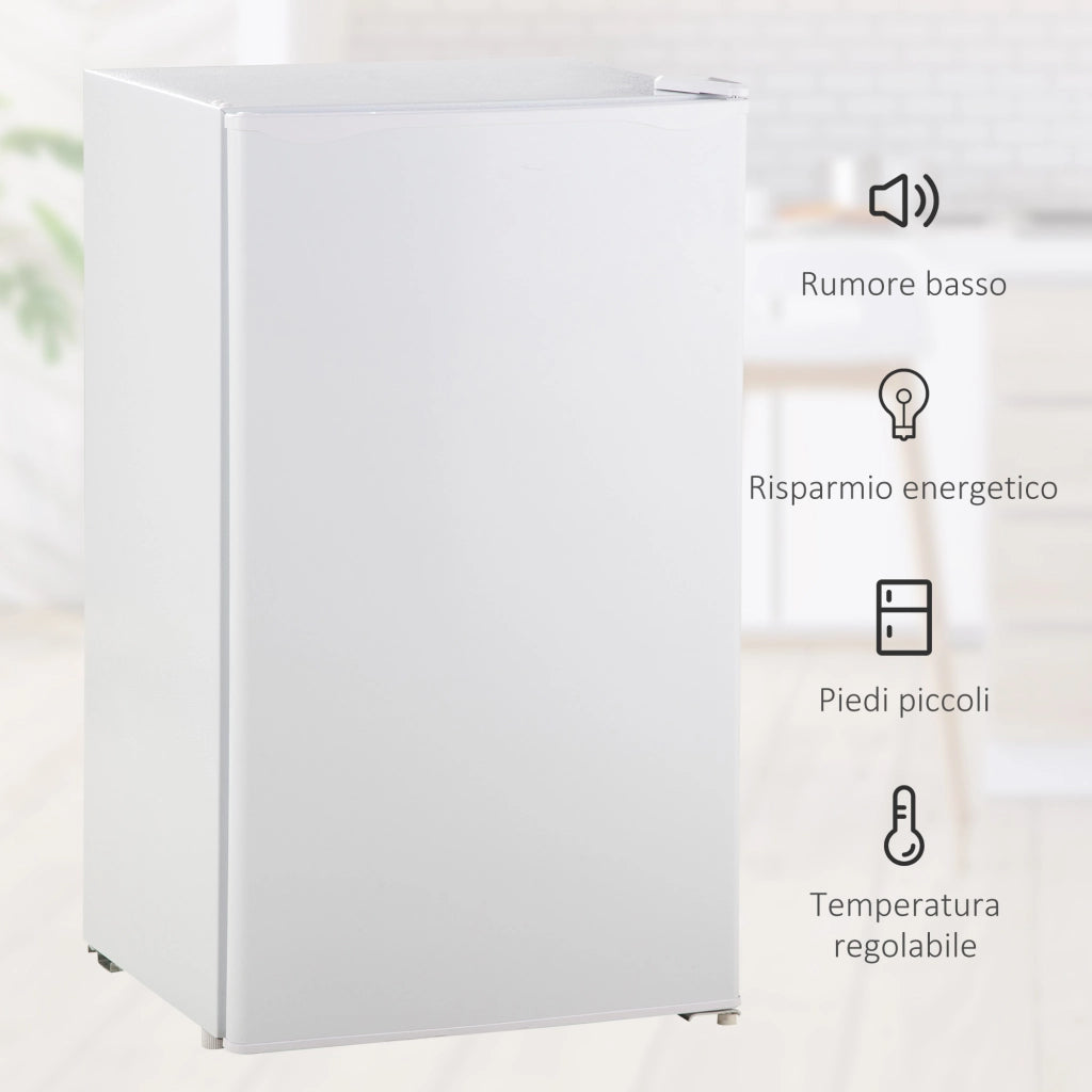 Frigorifero Piccolo 91L Monoporta Reversibile con Congelatore e Temperatura Regolabile, Bianco