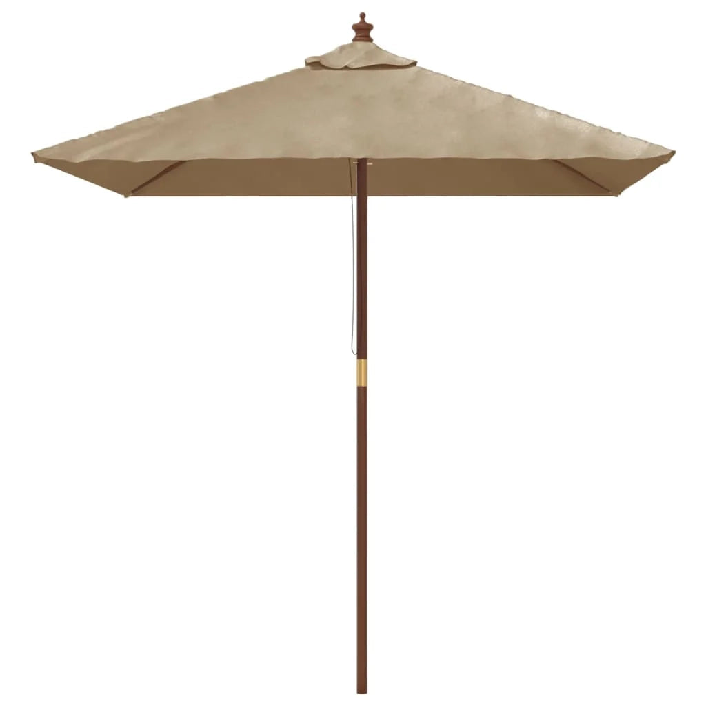 Ombrellone da giardino con palo in legno 198 x 198 x 231 cm tortora 02_0008358