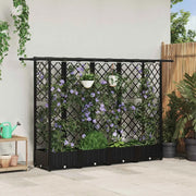 Letto Rialzato con Griglia e Tetto Nero 202,5 x 40 x 123 cm PP 42032547