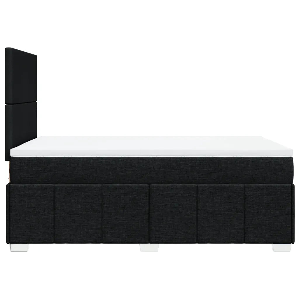 Giroletto a Molle con Materasso Nero 120x200 cm in Tessuto