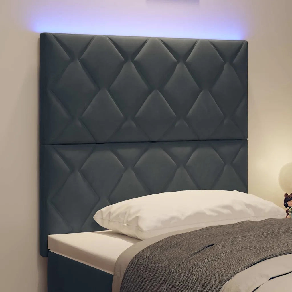 Testiera LED Grigio scuro 100 cm Velluto 3338509